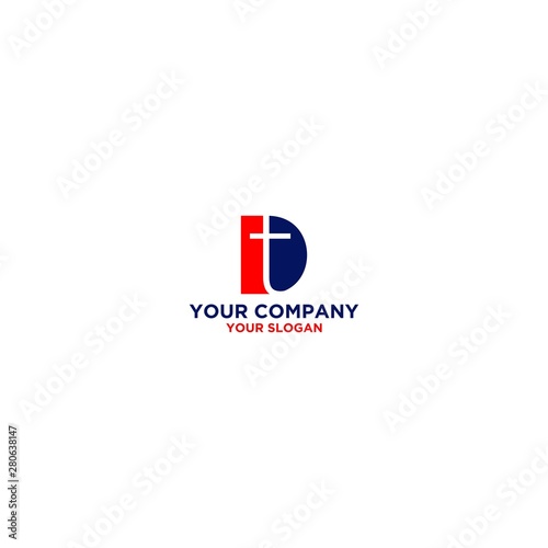D Church Logo Design Vector