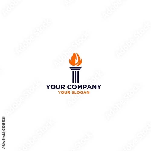 Legal Torch Logo Design Vector