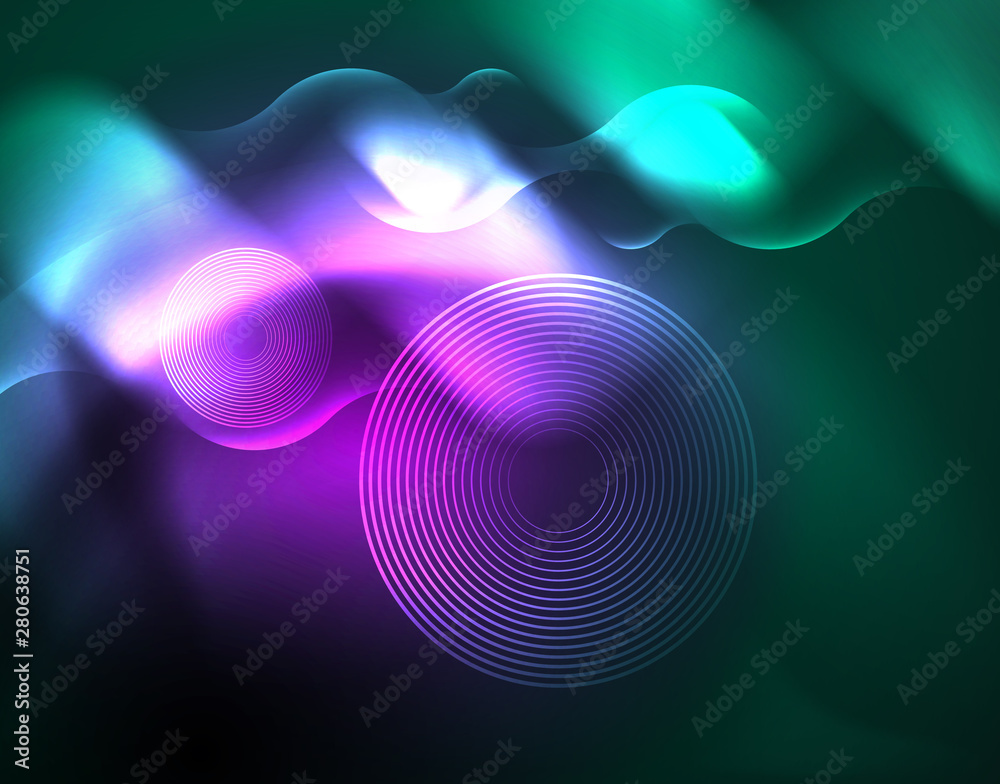 Fototapeta premium Neon lights vector abstract background