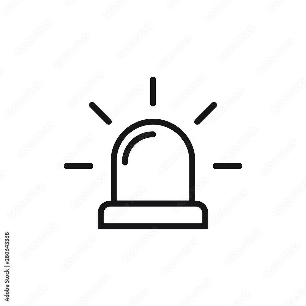 Siren line icon, outline icon style, linear pictogram icon, fire siren icon Siren line icon, outline icon style, linear pictogram icon, fire siren icon