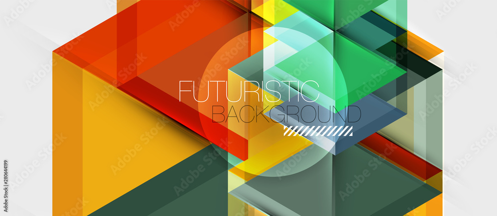 Fototapeta premium Geometric triangle and hexagon abstract background, vector illustration