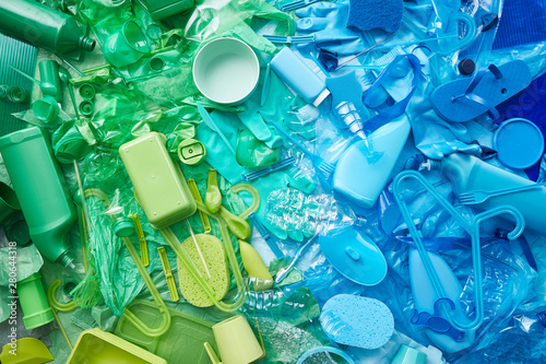 Colorful litter made of plastic. photo