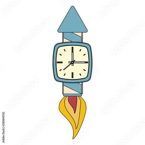 time clock watch alarm cartoon