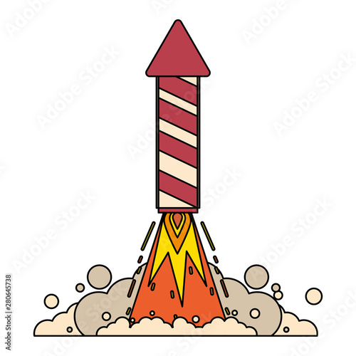 rocket firework gunpowder fire cartoon