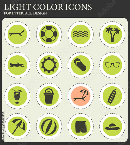 Beach simply icons