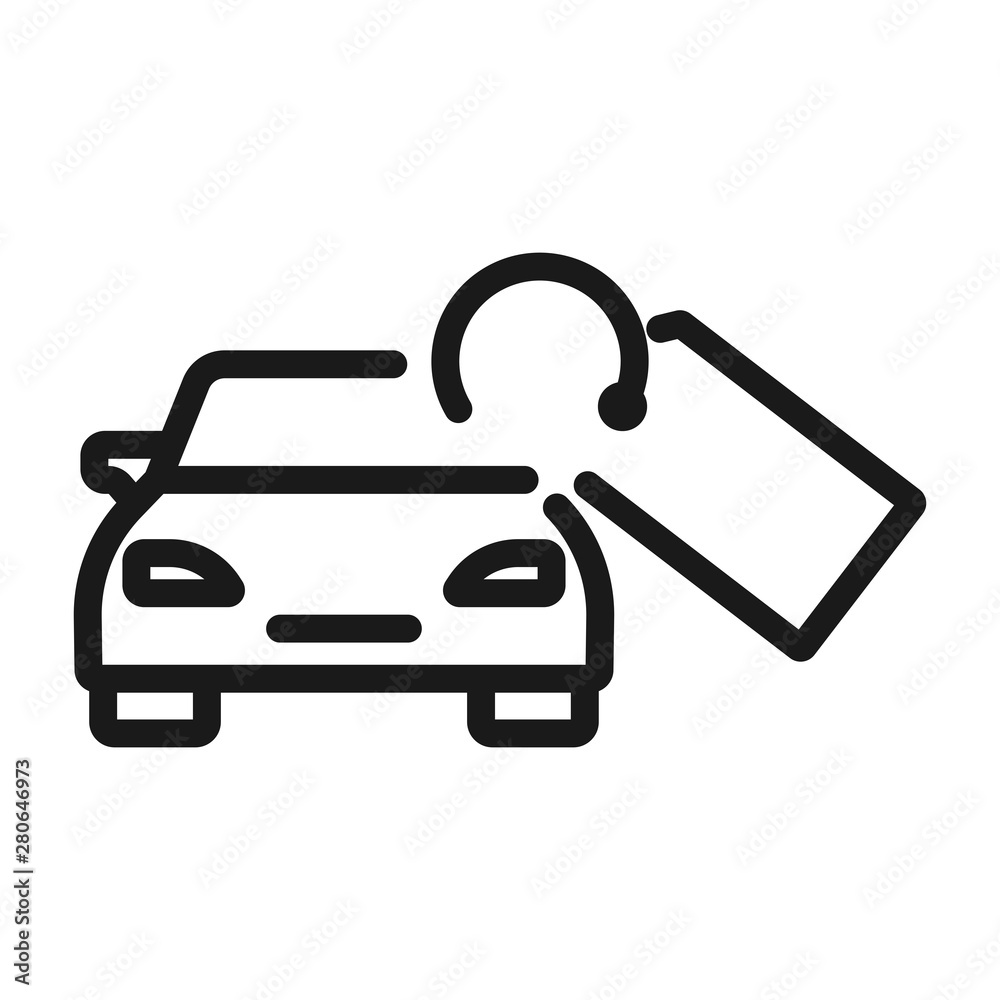 new car, car shop - minimal line web icon. simple vector illustration. concept for infographic, website or app.