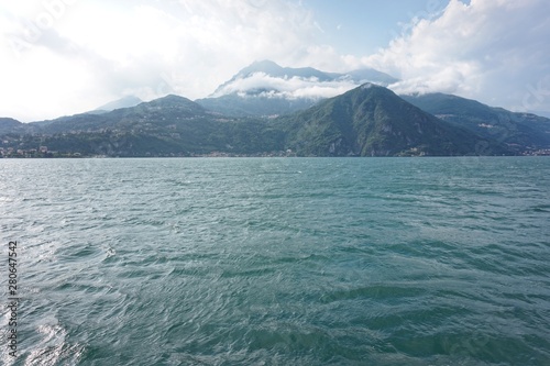 The water surface of the beautiful Lake Como