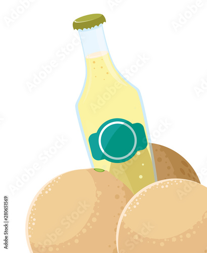 juice bottle fresh fruit melon