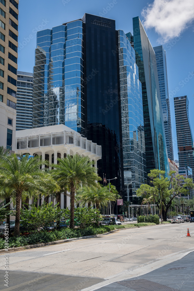 Miami financial district city scene Miami financial district city scene