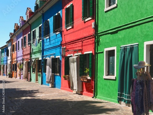 Colorful architecture in Burano near Venice in Italy