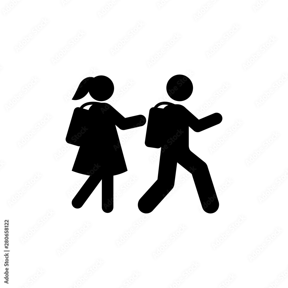 Students walk school icon. Element of back to school illustration icon. Signs and symbol collection icon for websites, web design, mobile app, UI, UX Students walk school icon. Element of back to school illustration icon. Signs and symbol collection icon for websites, web design, mobile app, UI, UX