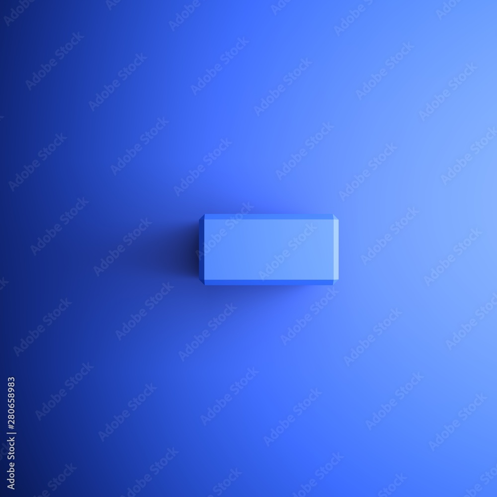Blue icon for minus sign - 3D rendering illustration