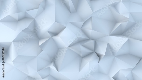 White background. Abstract triangle texture. Low poly white 3d illustration