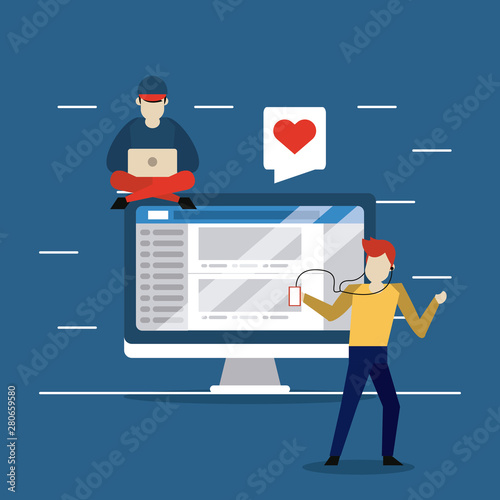 People and social media and network