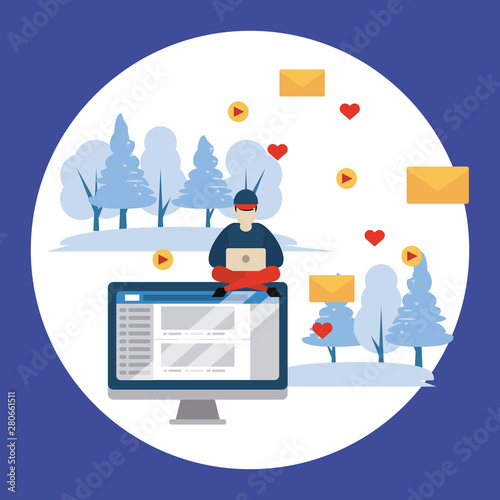 People and social media and network