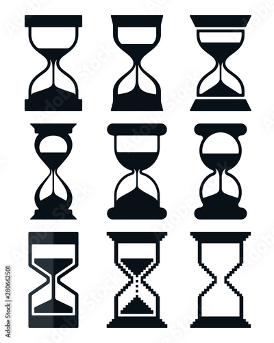 Hourglass icon set