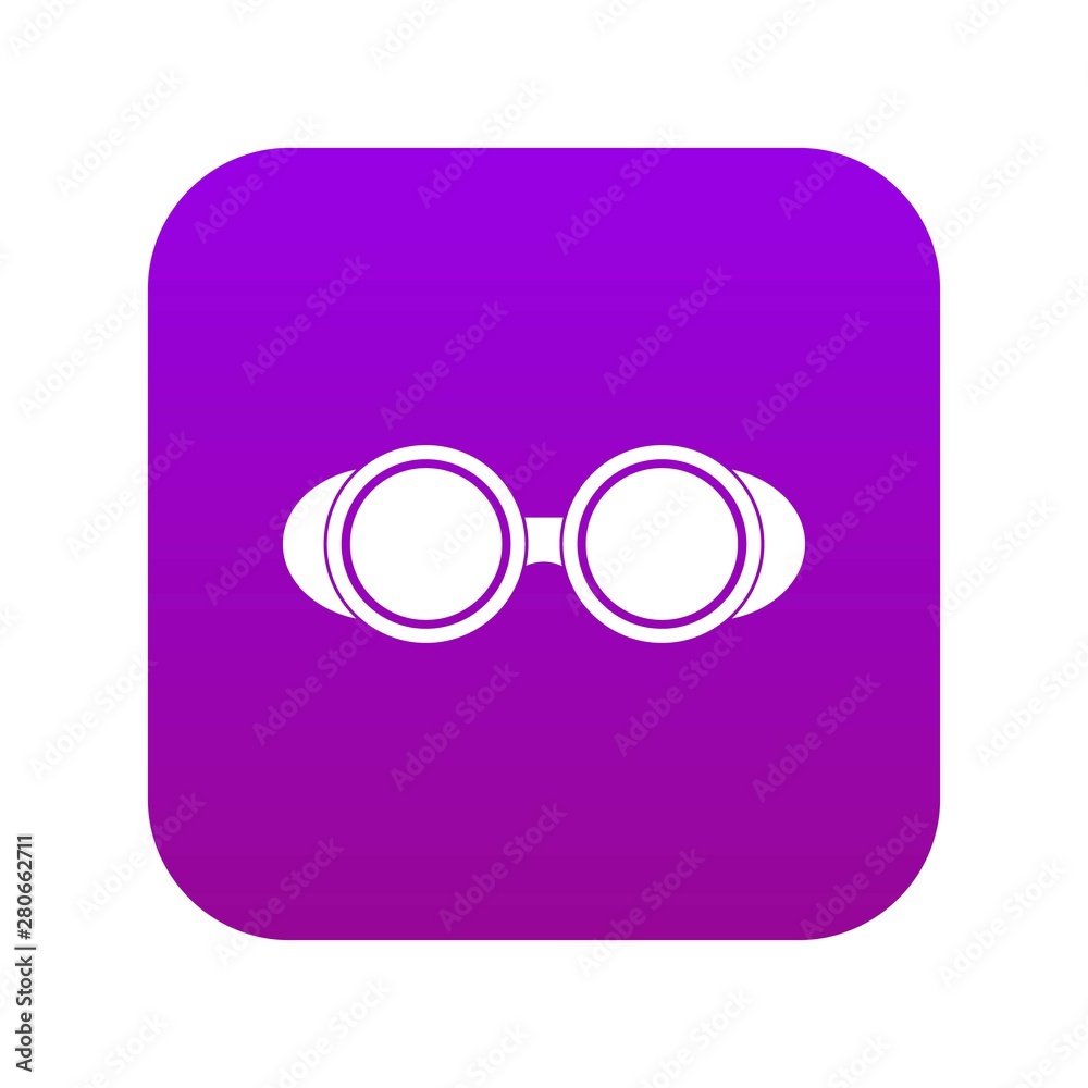 Welding glasses icon digital purple for any design isolated on white vector illustration Welding glasses icon digital purple for any design isolated on white vector illustration