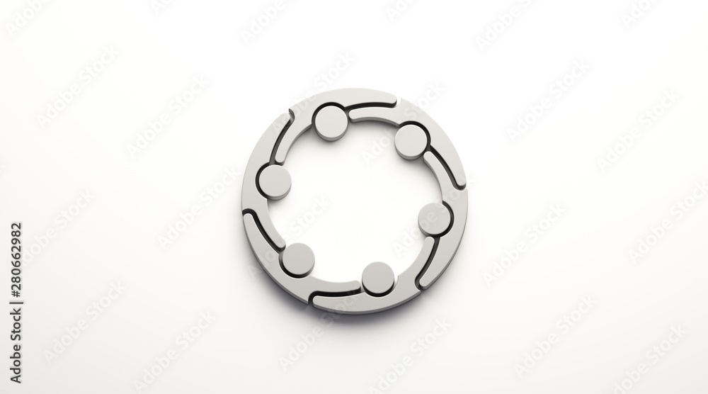 People Family Logo. Six Persons. 3D Render Illustration People Family Logo. Six Persons. 3D Render Illustration