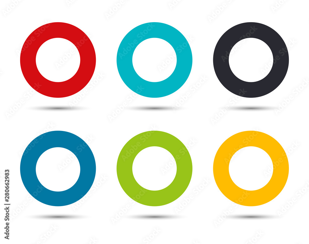 Record icon flat round button set illustration design Record icon flat round button set illustration design