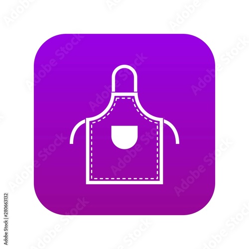 Welding apron icon digital purple for any design isolated on white vector illustration