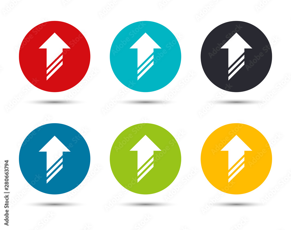 Upload icon flat round button set illustration design Upload icon flat round button set illustration design