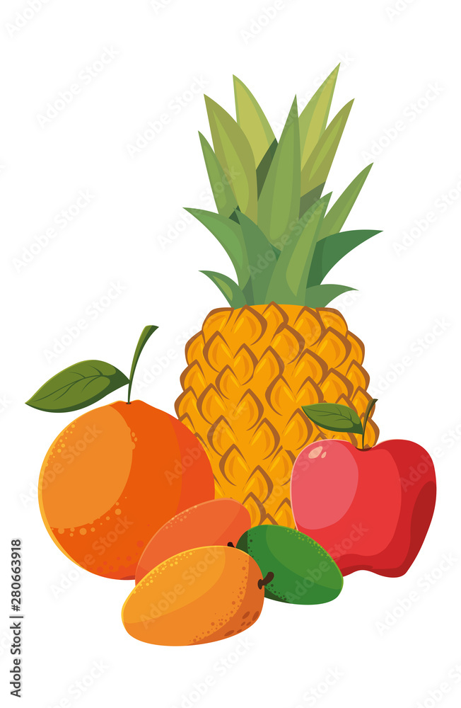 fresh fruits pineapple orange apple mango fresh fruits pineapple orange apple mango