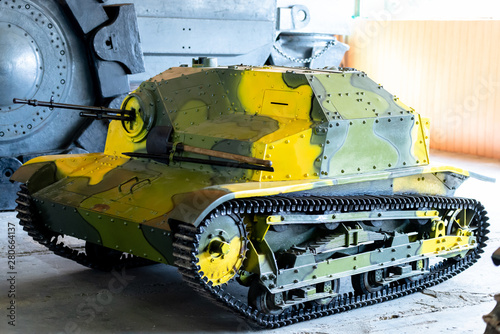Polish TKS Light Panzer. A small caterpillar-tracked armored vehicle. Cuban armored Museum.