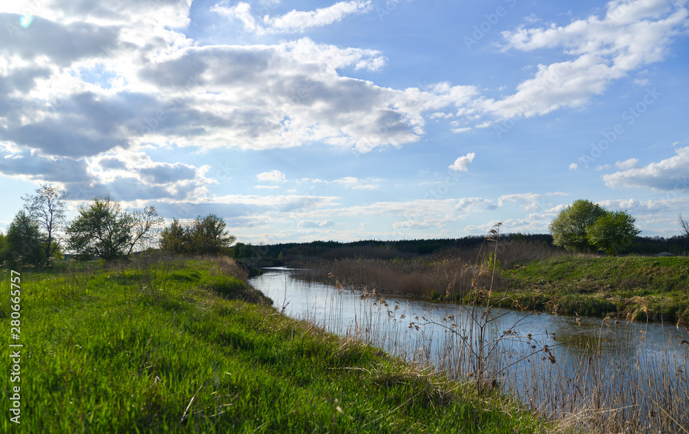 dutch landscape with the river