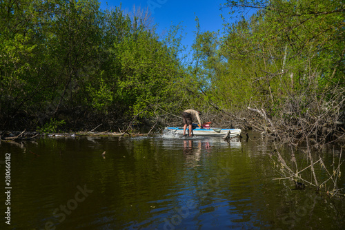 fisherman on the river with kayak © gluk_nfl
