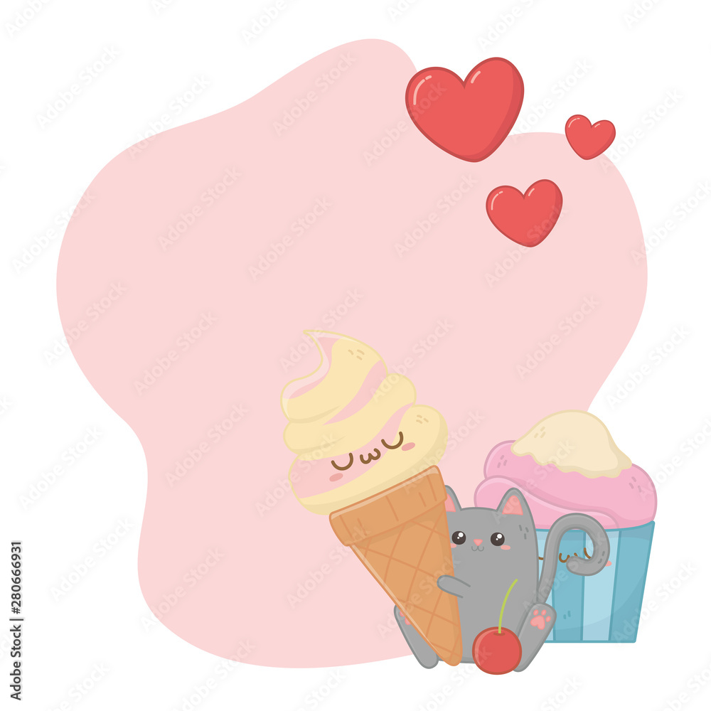 Isolated kawaii cartoons design vector illustration Isolated kawaii cartoons design vector illustration
