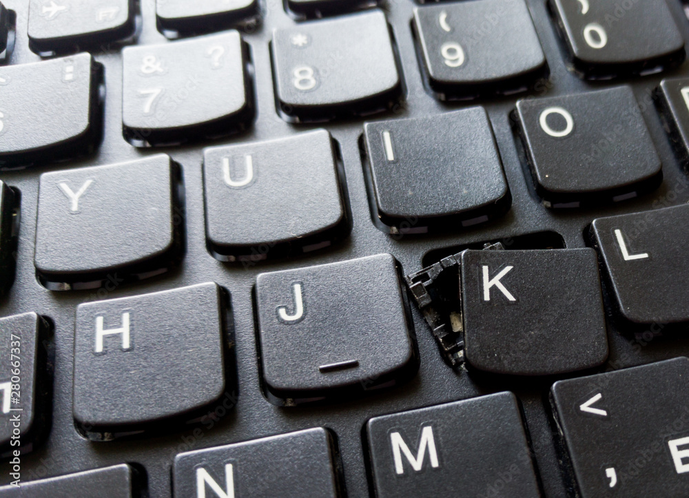 Laptop keyboard, withdrawn, on white background Laptop keyboard, withdrawn, on white background