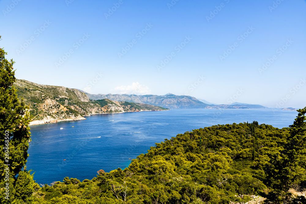 The view of Lokrum from a high hill