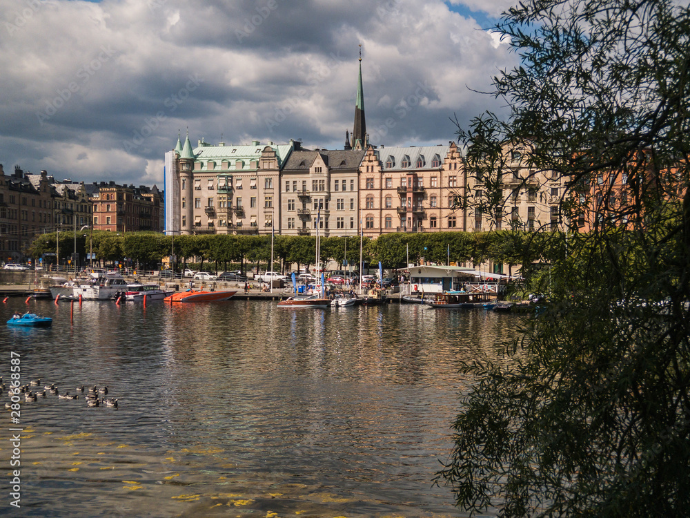 Naklejka premium canal in stockholm sweden
