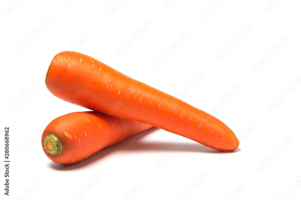 Fresh carrots isolated on white background. Close up of Carrots. Fresh carrots isolated on white background. Close up of Carrots.