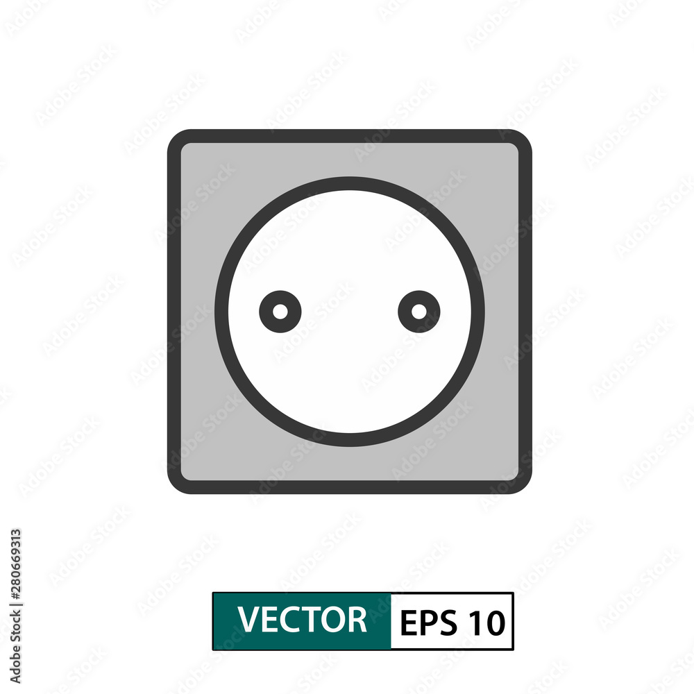 Electrical outlet icon. Colour style. Vector illustration EPS 10 Electrical outlet icon. Colour style. Vector illustration EPS 10