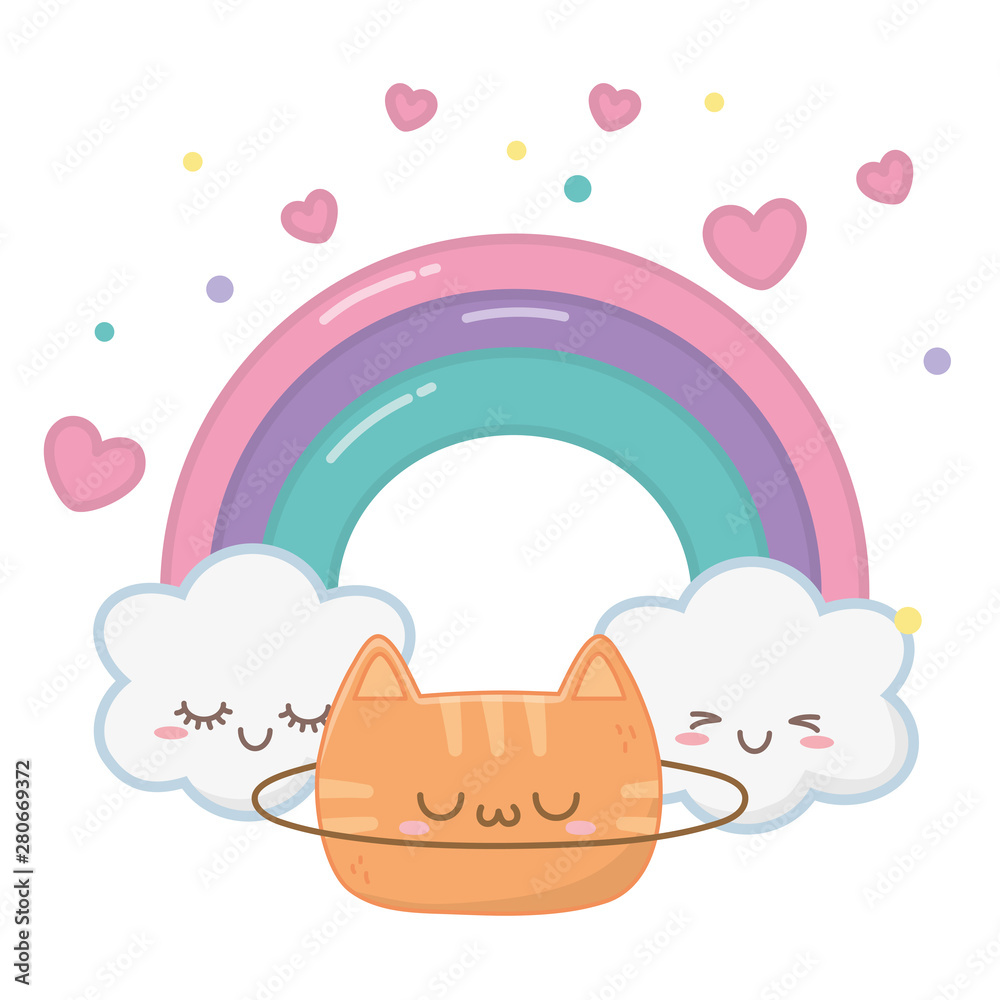 Kawaii of cat cartoon design Kawaii of cat cartoon design