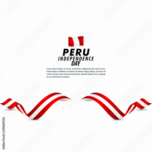 Peru Independence Day Celebration Vector Template Design Illustration