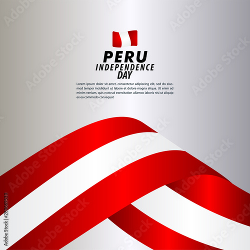 Peru Independence Day Celebration Vector Template Design Illustration