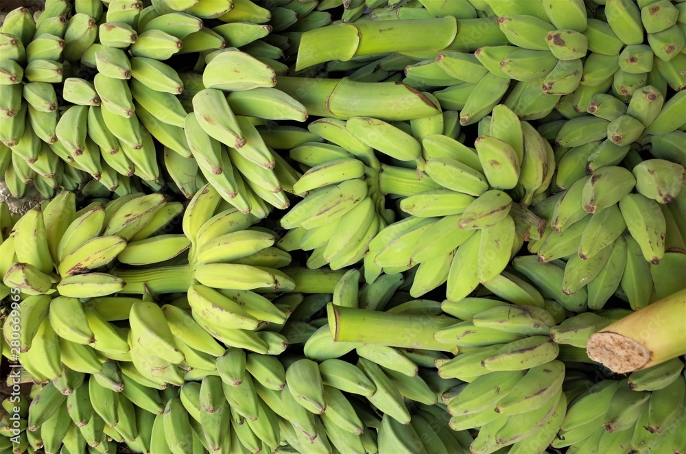 Many bananas at the market