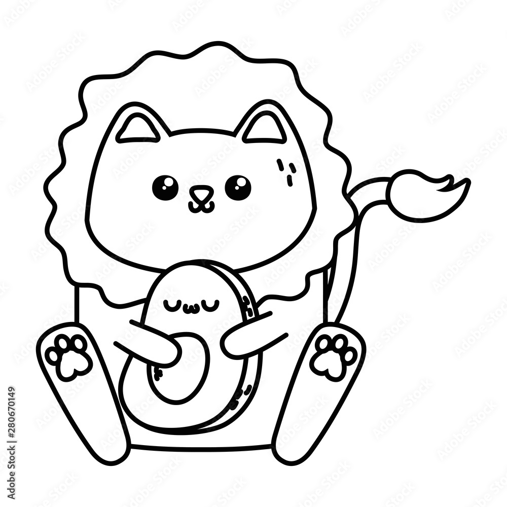 Fototapeta premium Kawaii of lion cartoon design