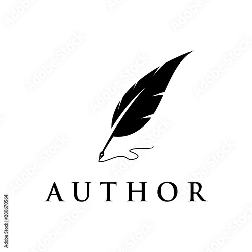 Feather, author / writer logo design