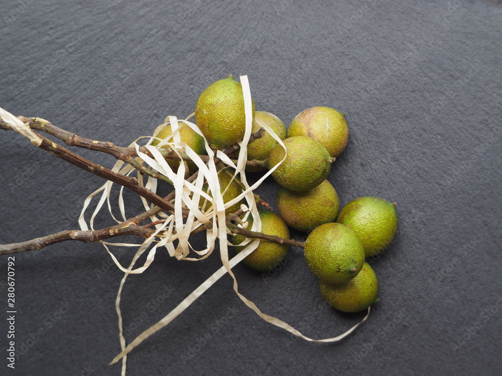 Mamoncillo delicious tropical fruit Melicoccus bijugatus. Stock Photo