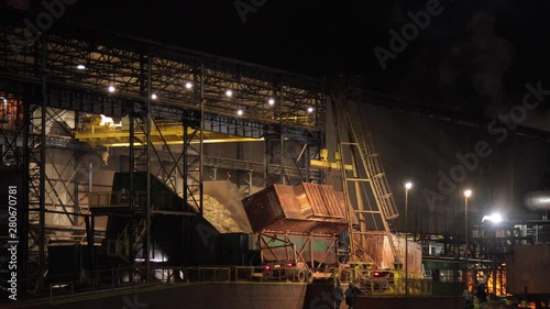 sugar factory industry line production cane process night