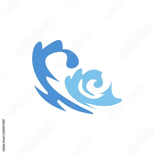 Water wave icon Logo vector Template