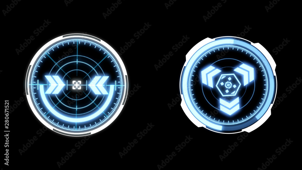 HUD Futuristic Spin Crosshair Circles User Interface Target Point Monitor Concept. Abstract Rotate UI Gadget Element Hi Technology Illustration. HUD Futuristic Spin Crosshair Circles User Interface Target Point Monitor Concept. Abstract Rotate UI Gadget Element Hi Technology Illustration.
