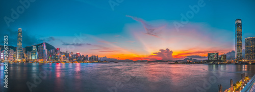 Photography Hong Kong Victoria Harbor in beautiful sunset