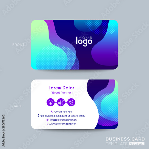 modern business card design with vibrant bold color graphic background