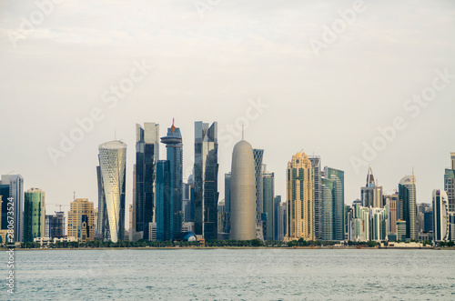 Doha s Corniche in West Bay  Doha  Qatar - Skyscrapers   Buildings