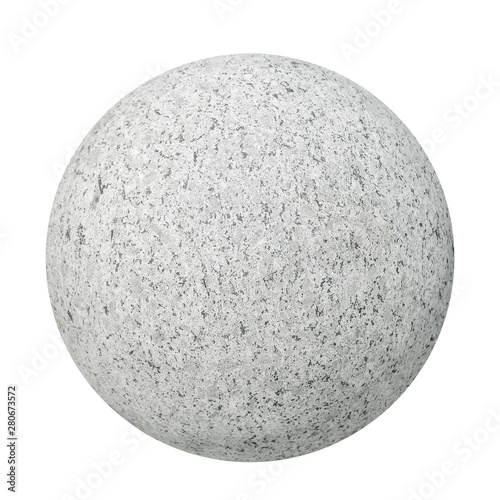 Stone or Granite ball isolated on white background.
