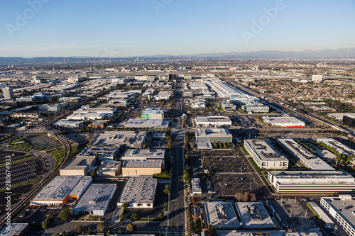 Aerial of industrial buildi...
